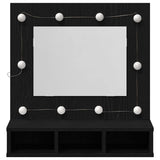 Mirror Cabinet Black Oak 60 x 31.5 x 62 cm Engineered Wood 873882