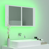 LED Bathroom Mirror Cabinet White 80x12x45 cm Acrylic 804964