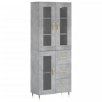 Highboard Concrete Grey 69.5x34x180 cm Engineered Wood 3198581