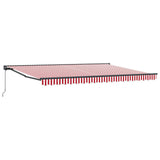 Manual Retractable Awning Red and White 5 x 3.5 m 3420486