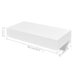 ZNTS Floating Wall Shelves with Drawers 2 pcs White 48 cm 276001
