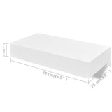 ZNTS Floating Wall Shelves with Drawers 2 pcs White 48 cm 276001