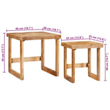 Nesting Tables 2 pcs Brown 46 x 46 x 45 cm Solid Mango Wood 4104557