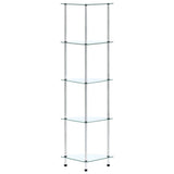 5-Tier Shelf Transparent 30x30x130 cm Tempered Glass 249516