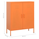 Storage Cabinet Orange Steel Medium Storage Cabinet Rectangular 336165
