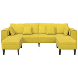 Sofa with Cushion 3 pcs Yellow Velvet 3335178