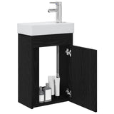 Bathroom Vanity Unit with Tap Black Oak 40.5 x 22.5 x 62 cm 889522