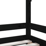 Kids Bed Frame Black 80x160 cm Solid Wood Pine 834491