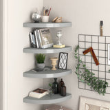 Floating Corner Shelves 4 pcs Grey 35x35x3.8 cm MDF 323924