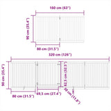 Dog Gate with Door Foldable 12 Panels Black 960 cm Poplar Wood 3155688