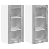 Hanging Cabinet with Storage 2 pcs Grey Sonoma 40 x 31 x 80 cm 884309