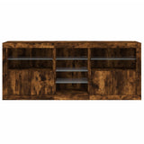 Sideboard with LED Lights Smoked Oak 181.5x37x67 cm 3209041