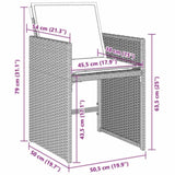 Garden Dining Set 5 pcs Light Grey Poly Rattan 3380706