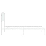Metal Bed Frame without Mattress with Headboard White 100x190cm 373930