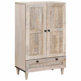 Highboard White 60 x 33 x 100 cm Solid mango wood 4018146
