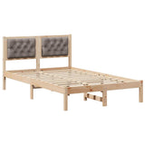 Bed Frame with Headboard Taupe 120 x 200 cm Solid Pine Wood 878192