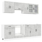 ZNTS 8 Piece Kitchen Cabinet Set Kalmar Concrete Grey Engineered Wood 3314835