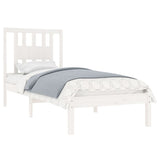 Bed Frame without Mattress White Solid Wood Single 3104029