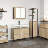 Bathroom Furniture Set with Drawer 2 pcs Sonoma Oak and Black 3328375