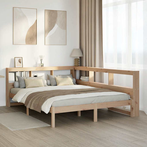 Bookcase Bed without Mattress 140x200 cm Solid Wood Pine 3324317