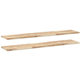 Floating Shelves 2 pcs 140x30x2 cm Untreated Solid Wood Acacia 3279384