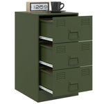 ZNTS Bedside Cabinet Olive Green 34.5x39x62 cm Steel 841783