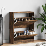 Shoe Cabinet Smoked Oak 63x24x81 cm Engineered Wood 342561