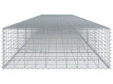 Gabion Basket with Cover 700x100x50 cm Galvanised Iron 3295184
