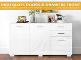 Sideboard, Modern Storage Cabinet with 2 Drawers, 3 Doors and Adjustable Shelves, Kitchen Cabinet T3398P330502