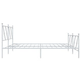 Metal Bed Frame without Mattress with Footboard White 180x200cm 376573