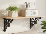 Wall Shelf Brackets 12 pcs Black 9.5 x 9.5 x 3 cm Steel 42038812