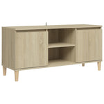 TV Cabinet with Solid Wood Legs Sonoma Oak 103.5x35x50 cm 805962