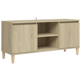 TV Cabinet with Solid Wood Legs Sonoma Oak 103.5x35x50 cm 805962