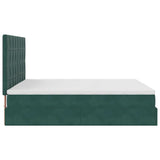 ZNTS Ottoman Bed with Mattresses Dark Green 160x200cm Velvet 3313484