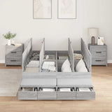 Storage Bed Frame Grey Sonoma 120 cm Engineered Wood 3335690