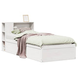 Bed Frame without Mattress White 100x200 cm Solid Wood Pine 3323432