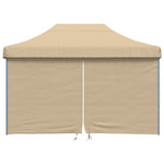 ZNTS Foldable Party Tent Pop-Up with 4 Sidewalls Beige 4005023