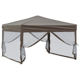 ZNTS Folding Party Tent with Sidewalls Taupe 3x3 m 93533