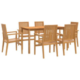 7 Piece Garden Dining Set Solid Wood Teak 3157914