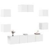 7 Piece TV Cabinet Set White Engineered Wood 3114502