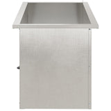 Garden Planter with LED 2 pcs Silver 40 x 80 x 40 cm 8008163