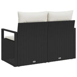 Garden Sofa Black 120 x 62 x 69cm Poly Rattan 42006762