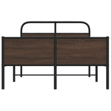 Bed Frame without Mattress 135x190 cm Brown Oak Engineered Wood 4100499