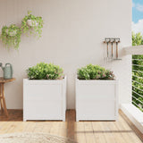 Garden Planters 2 pcs White Solid Wood Pine 837427