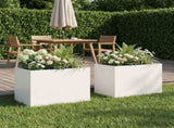 Garden Planter 2 pcs White 40 x 30 x 30 cm Cold-rolled Steel 8005193