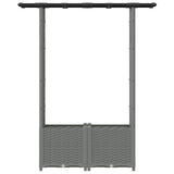 Raised Bed with Trellis and Roof Light Grey 124.5 x 40 x 138 cm 42032590