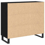Sideboard Black Oak 90 x 34 x 80 cm Engineered Wood 862955