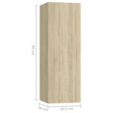 7 Piece TV Cabinet Set Sonoma Oak Engineered Wood 3079033