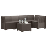 5-Seater Garden Sofa Rattan Look PP Light Grey 3444069