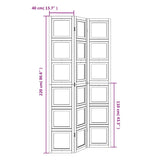 Room Divider 3 Panels White Solid Wood Paulownia 358688